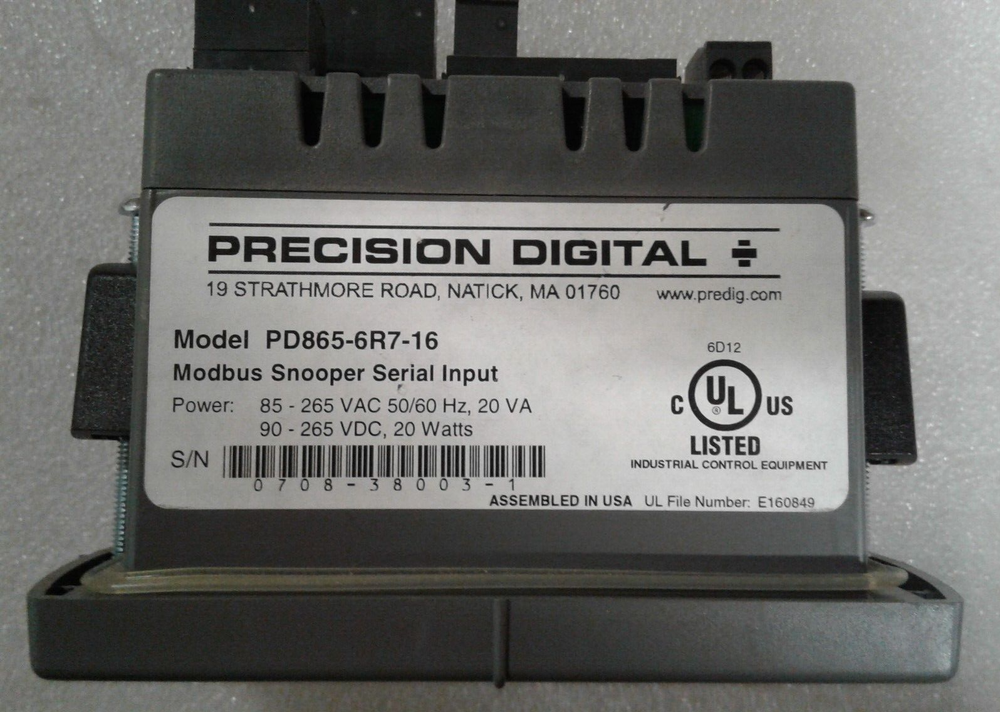Precision Digital PD865-6R7-16 Modbus Snooper Serial Input Meter
