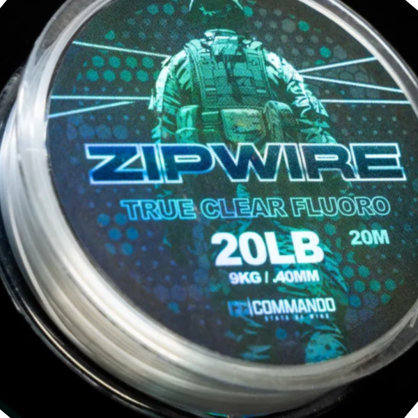 Commando Zip Wire Fluorocarbon Hooklink 20lb Clear
