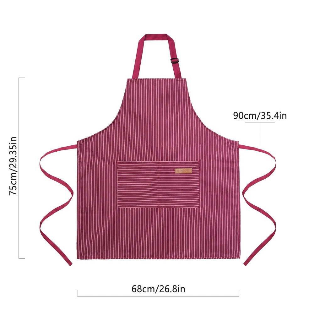 2 Pack Cooking Aprons Adjustable Bib Apron for Women with 2 Pockets, Kitchen ...