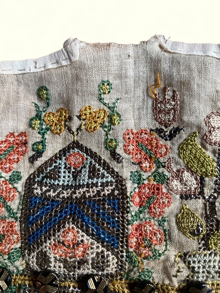 Antique Ottoman Turkish Embroidered Panel