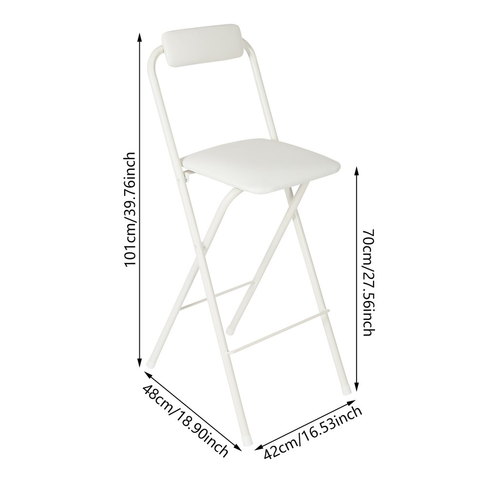 Foldable Bar Chair with Backrest, Portable Tall Folding Stool for Any Space