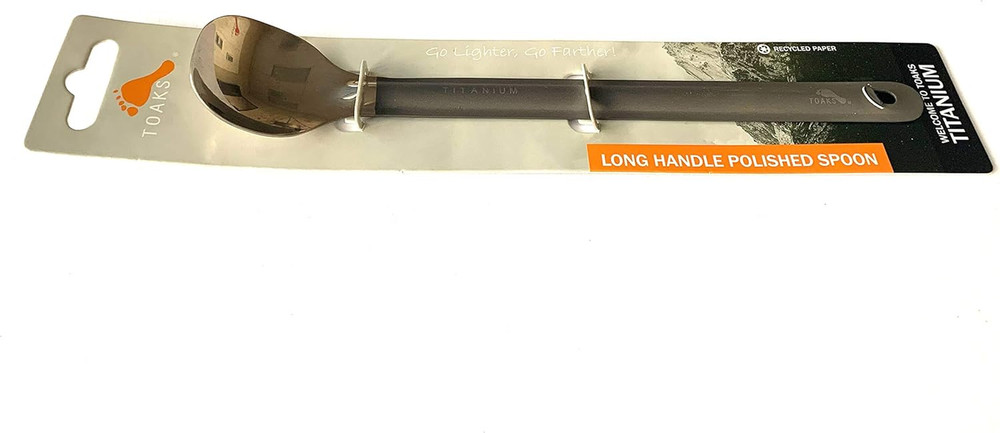 Titanium Long Handle Spoon with Polished Bowl