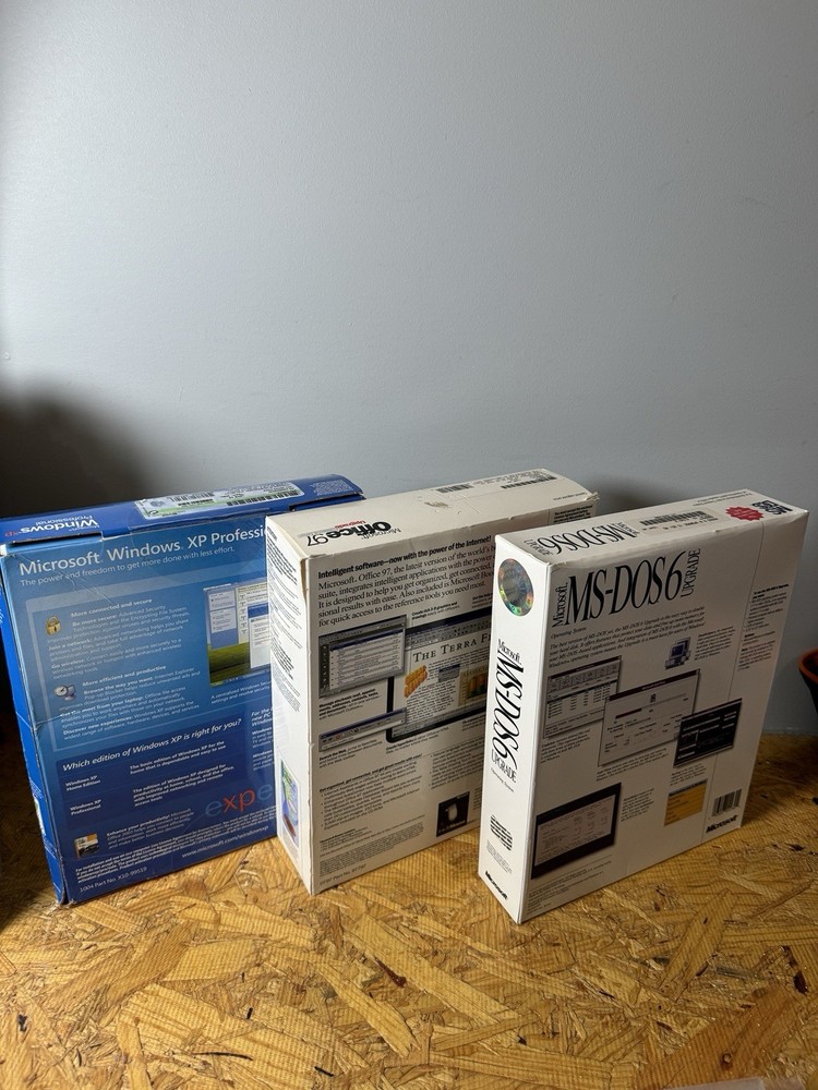 Vintage Computer Software Lot Msdos 6, Windows Xp, Office 97