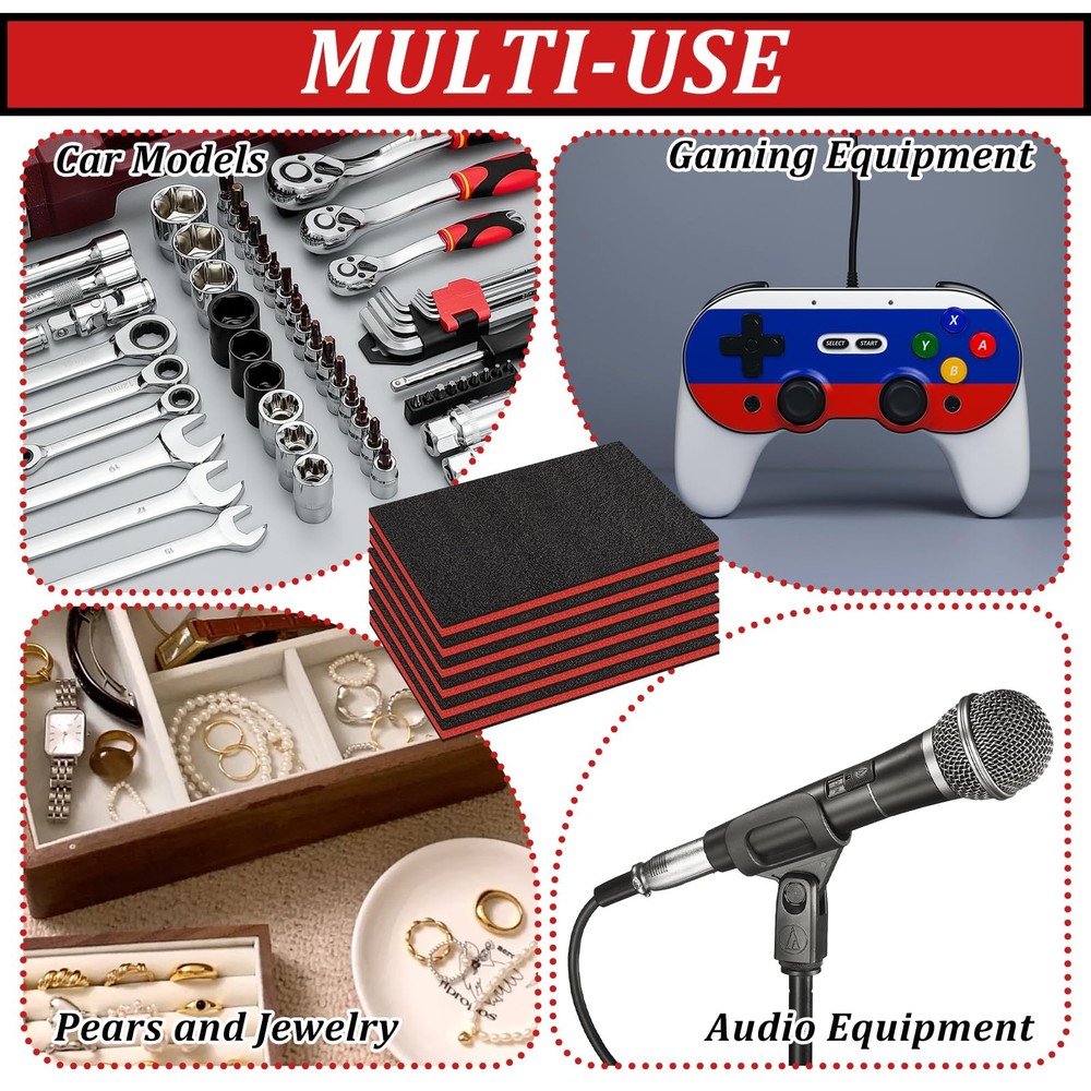 6 Pack Tool Box Foam Inserts for Cases,Tool Box Liner Polyethylene Sheets, To...