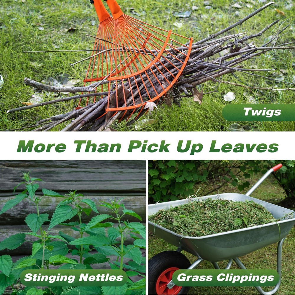 Walensee Rake for Leaves, Heavy Duty Leaf Picker Upper & Leaves Scooper, Leaf...