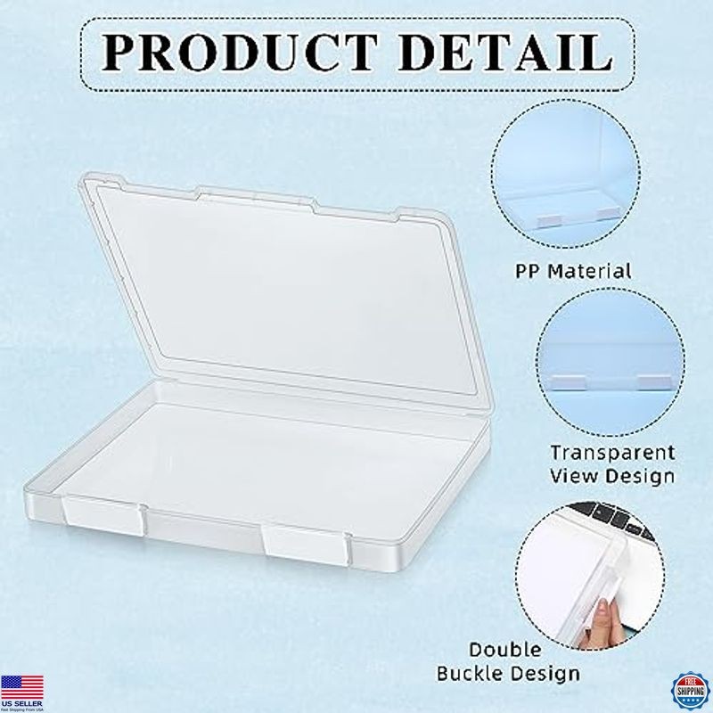 PerKoop 6-Pack Clear A4 Document Storage Boxes - Durable Plastic File Holders