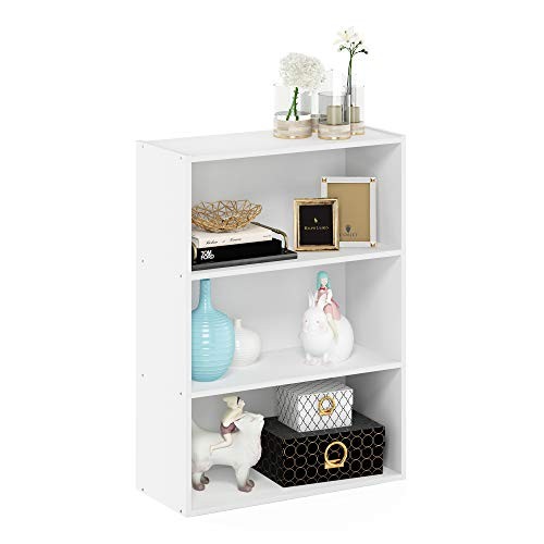 Pasir 3-Tier Open Shelf Bookcase, Plain White