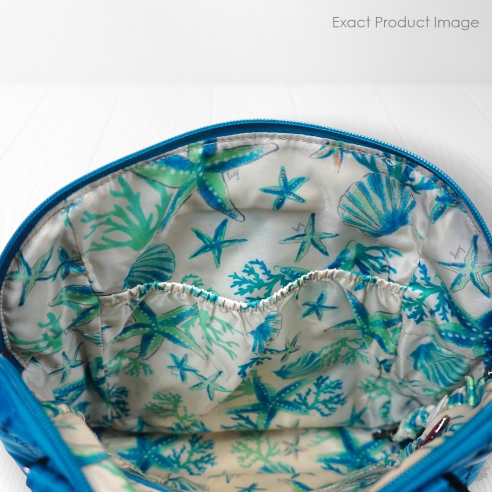 ❤️ Lug Canter 2 Ocean Blue Convertible Backpack Tote Starfish Shells Interior