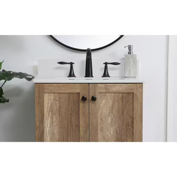 Timeless Home 24 in. W Engineered Stone Vanity Backsplash in Ivory White