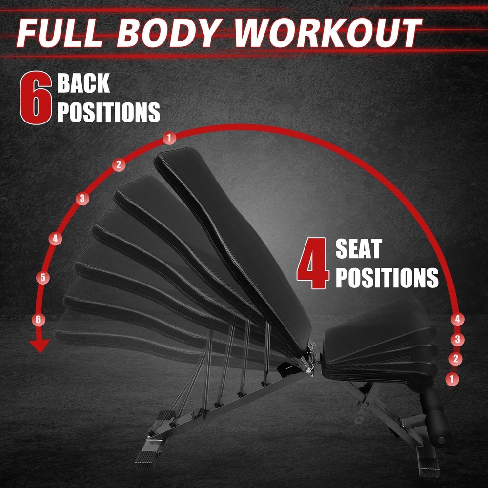 Adjustable & Foldable Weight Bench Press, Decline Bench for Dumbbell Exercise...