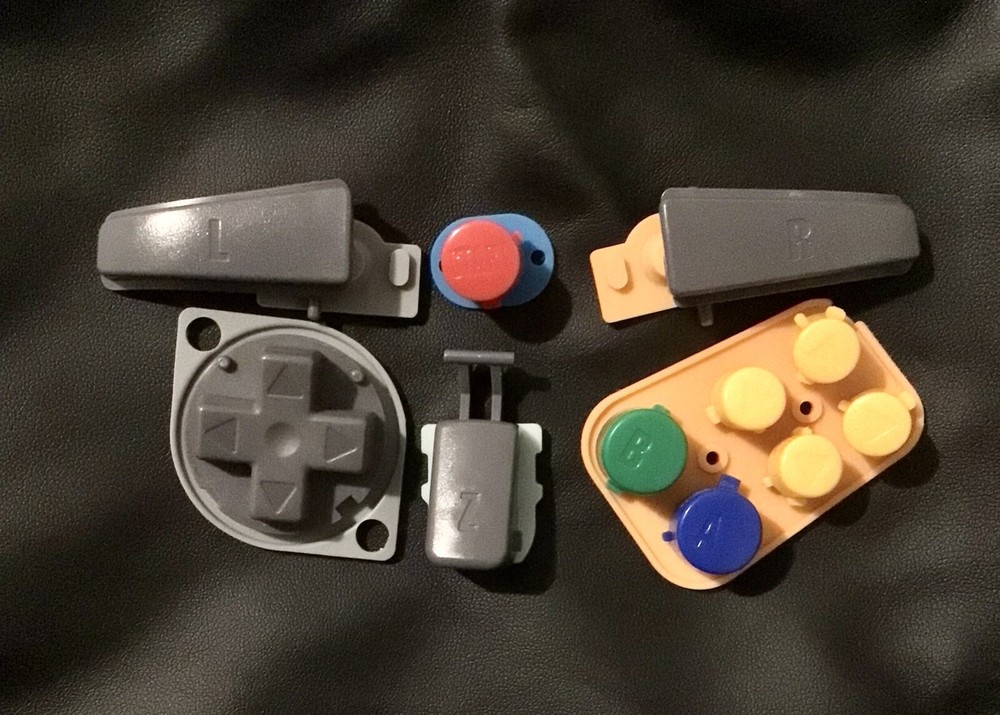 Authentic OEM Nintendo 64 N64 Replacement All Controller Buttons + Pads Full Set