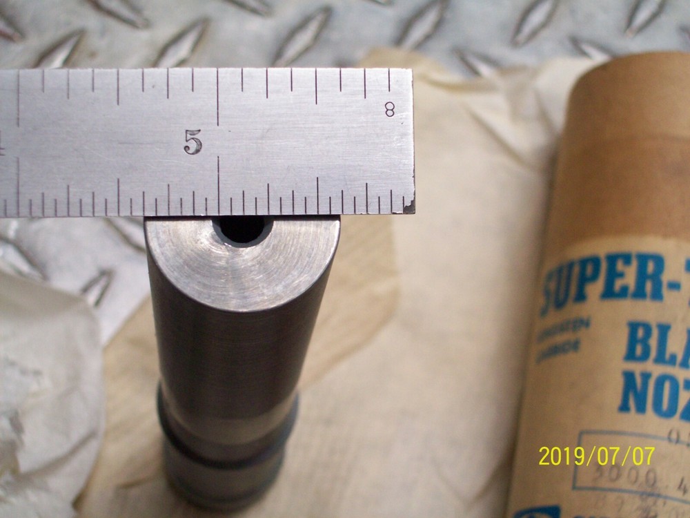 6" 3000-4F TUNGSTEN CARBIDE 1/4" BORE SANDBLAST SHOTBLAST BLASTING NOZZLE