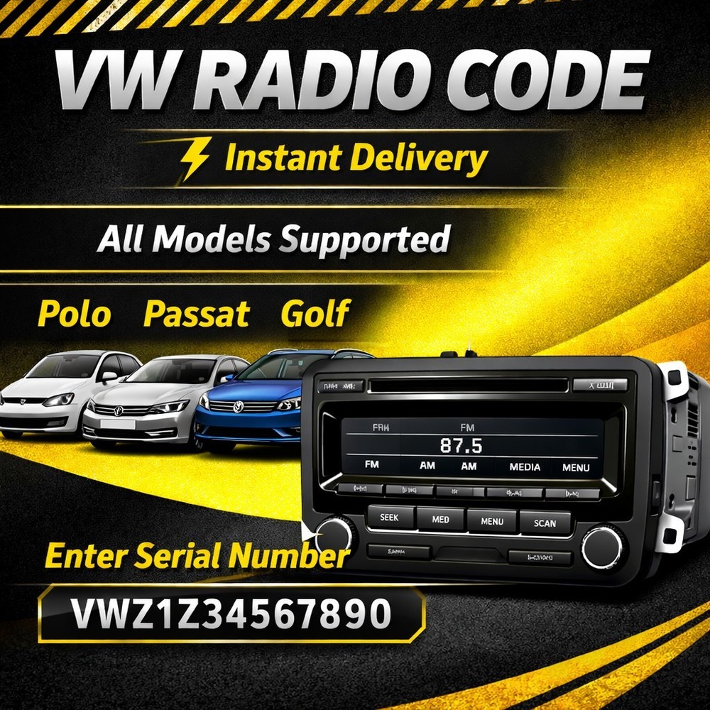 ✅ VW Radio Code From Serial – Digital Delivery Unlock Service