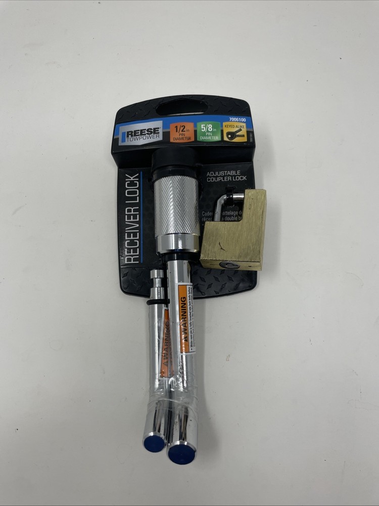 Receiver Lock 1/2" & 5/8" Pin Diameter & Adjustable Coupler Lock ~ w/2 Keys!