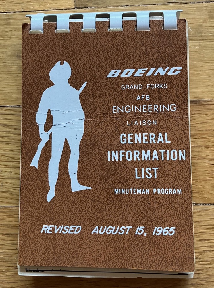 RARE 1965 BOEING MINUTEMAN MISSLE PROGRAM ENGINEERING GENERAL INFORMATION BOOK