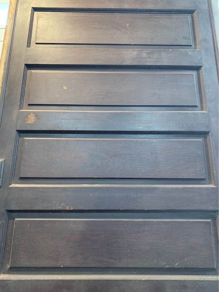 48x83” Locking Victorian 5-Panel Pocket Door w/ Rollers