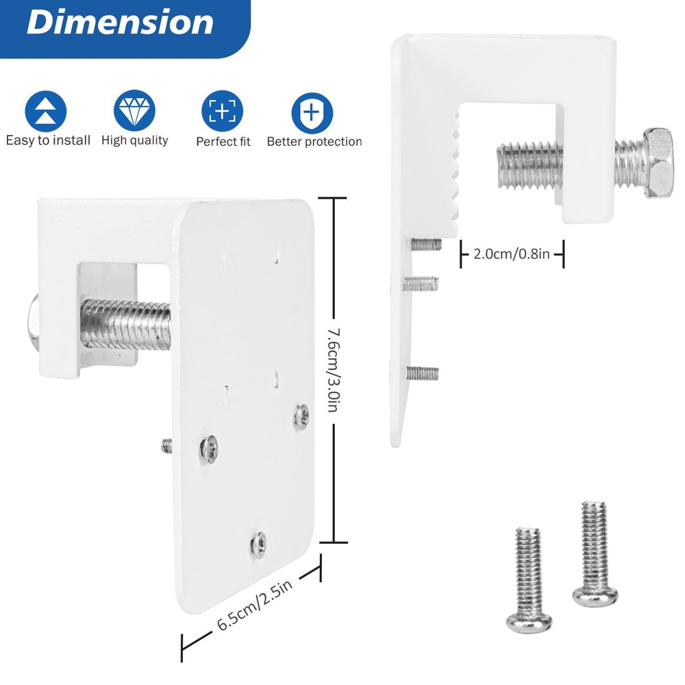 Gutter Mount Bracket for Eufy Security SoloCam S340 - Large, white