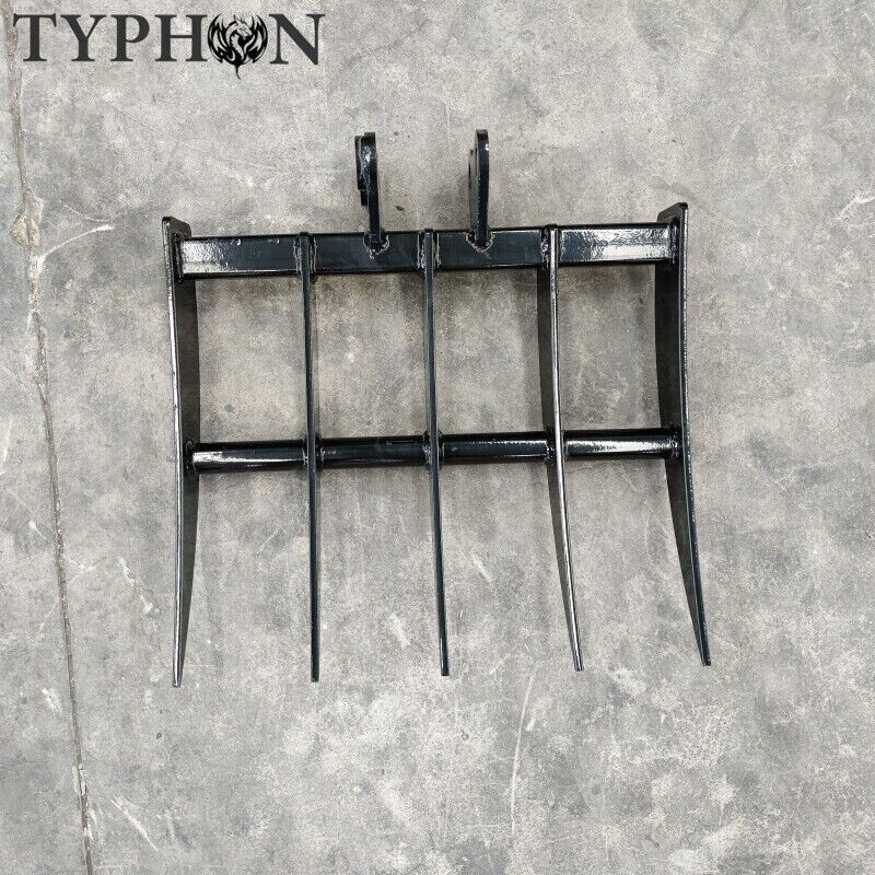 Mini Excavator Attachment TYPHON Rake for Grading, Leveling, Loosening, Removing