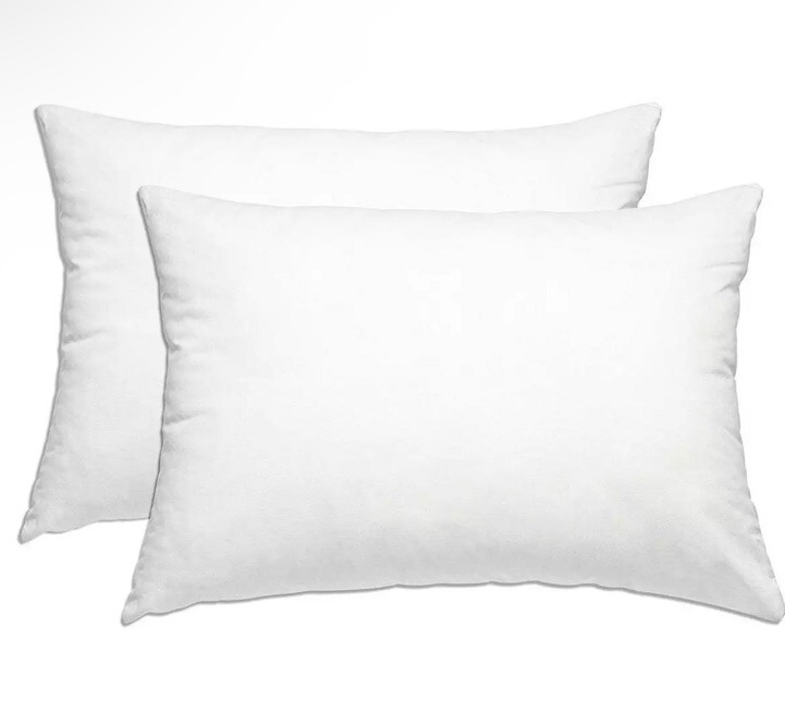 White Classic Luxury Poly Cotton Durable Soft Zippered Style Pillow Cover 2 Pack