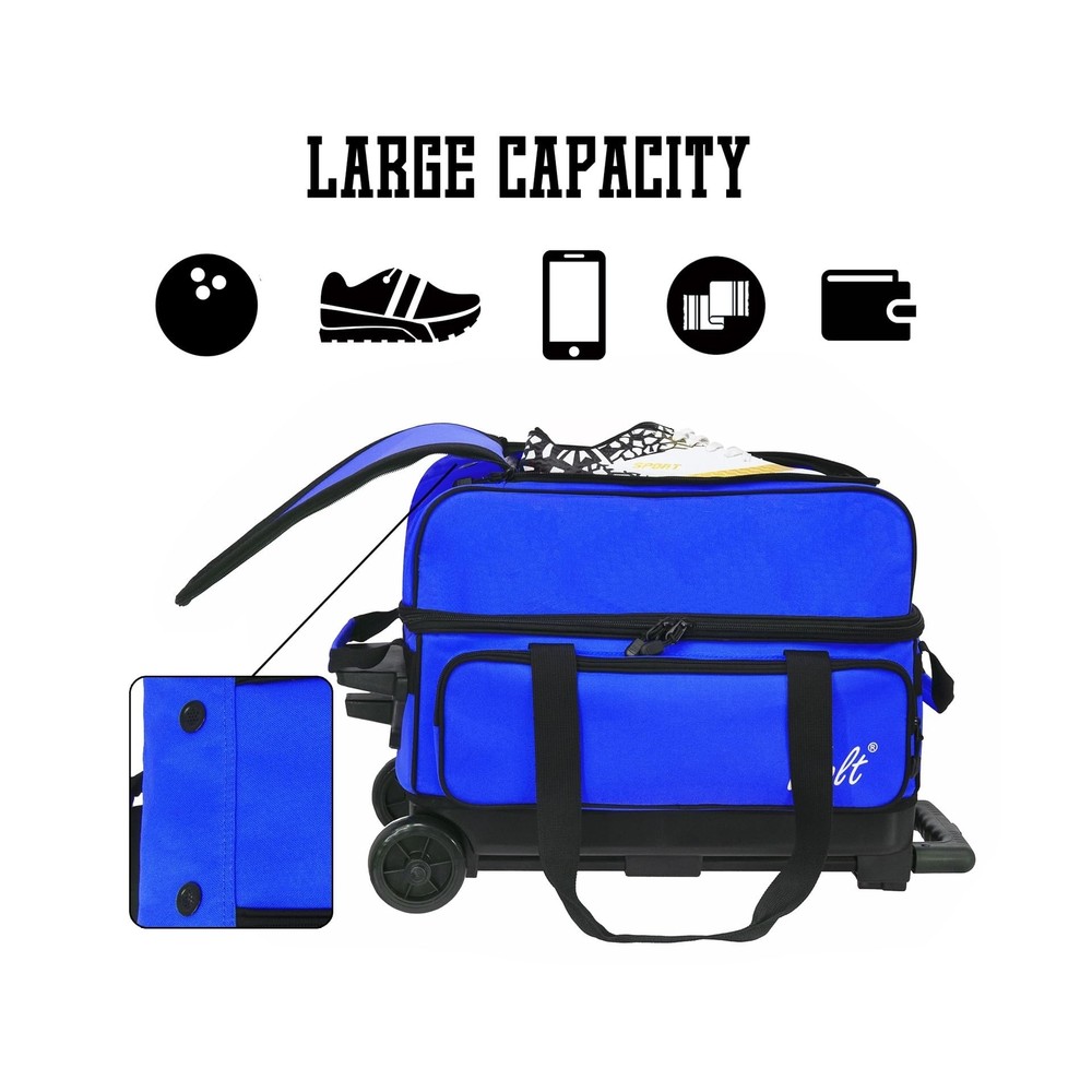 WOLT | Double Roller 2 Ball Bowling Bag with Separate Shoe Compartment, Large...