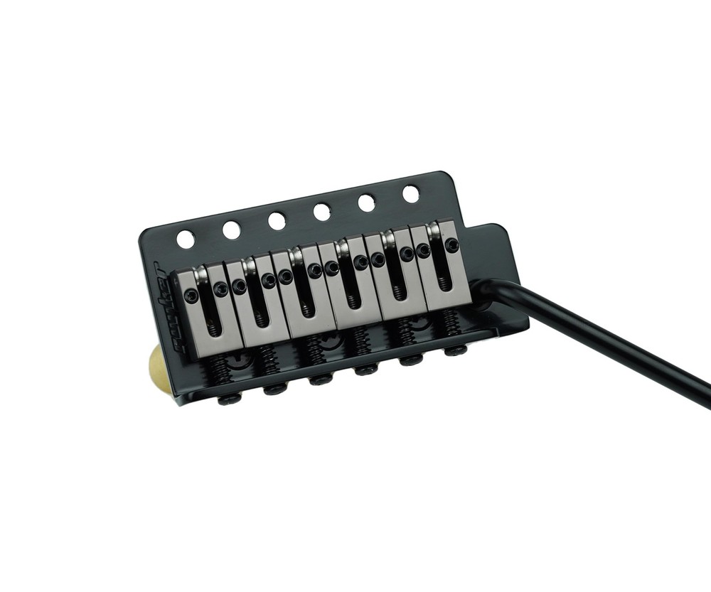 Guyker Guitar Tremolo Bridge with Brass Roller Saddle String Space Black