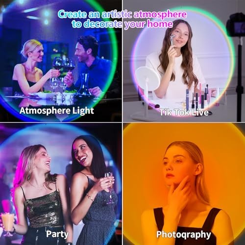 Sunset Lamp Projector,Multicolor Changing Night Light 360 Degree Switch Control