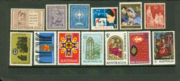 Australia Christmas , 13 stamps