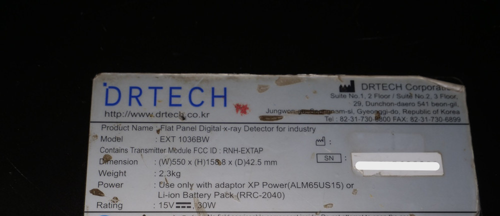 DRTECH Flat Panel Digital Detector Bendable Pipe Tank Inspection EXT 1036BW NDI