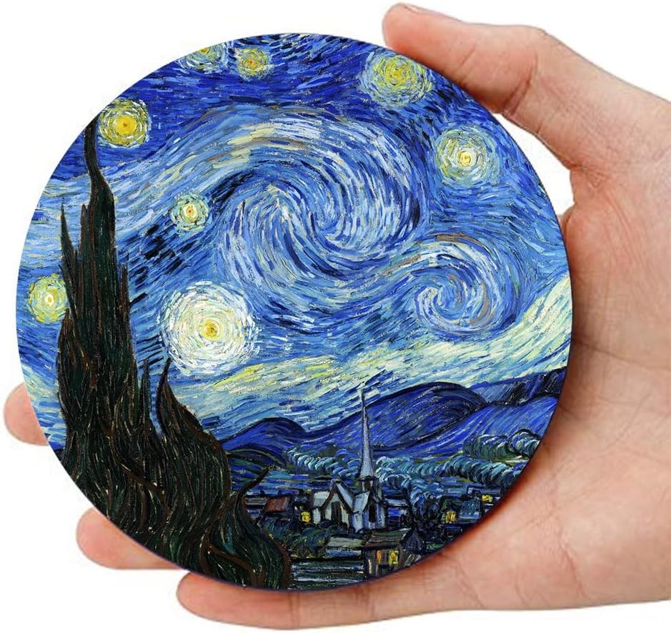 Coasters for Drinks Van Gogh Art Ceramic - Use 2 2pcs