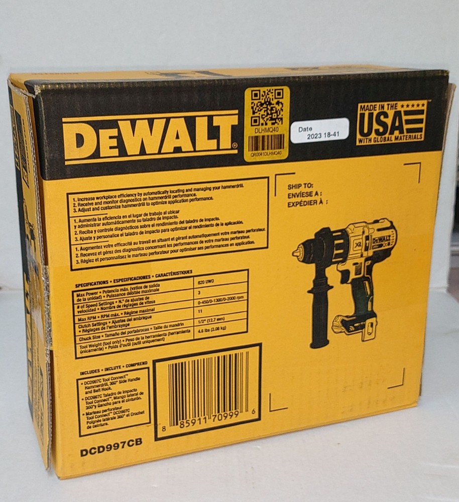 DeWALT DCD997CB 20V Max XR Brushless Tool Connect Hammerdrill (Tool Only)