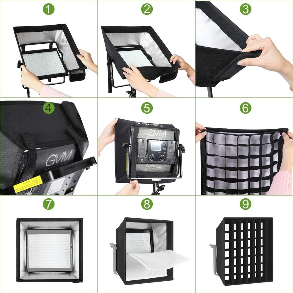 Foldable Softbox Diffuser with Grid Beehive for RGB 800D/560AS/480LS Series LED
