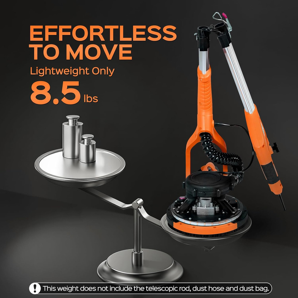 Drywall Sander Tool, 8.5 Amp Popcorn Ceiling Removal Tool with 7 Variable Speed