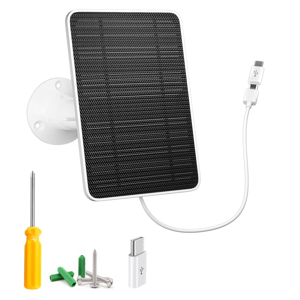 Solar Panel for Security Camera, 5W USB Solar Panel for DC 5V Security Camera...