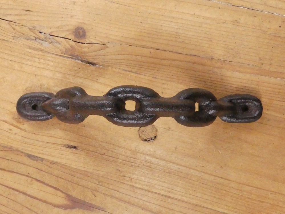 4 Large Cast Iron Antique style CHAIN Barn Handle, Gate Pull, Shed Door Handles