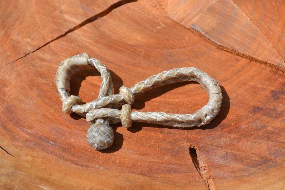 Replacement 4 Plait Hand Braided Rawhide Bit / Rein Connector - Single