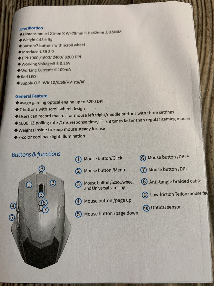 Rocketek Gaming Mouse GM02 Optimal Gaming Mouse Open Box