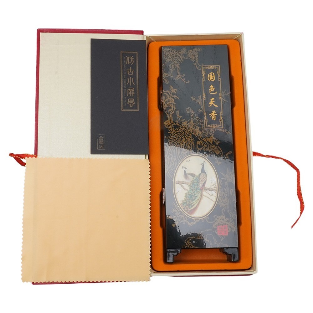 Suitable Screen Peacock Wood 6-Panel Divider Folding Ornament Partition