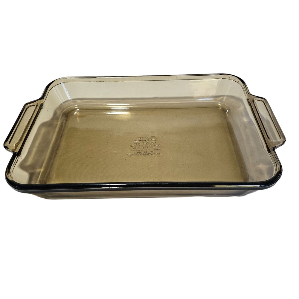 Anchor Hocking Harvest Amber Rectangular Baking Dish 11.5" brown glass 2qt pan