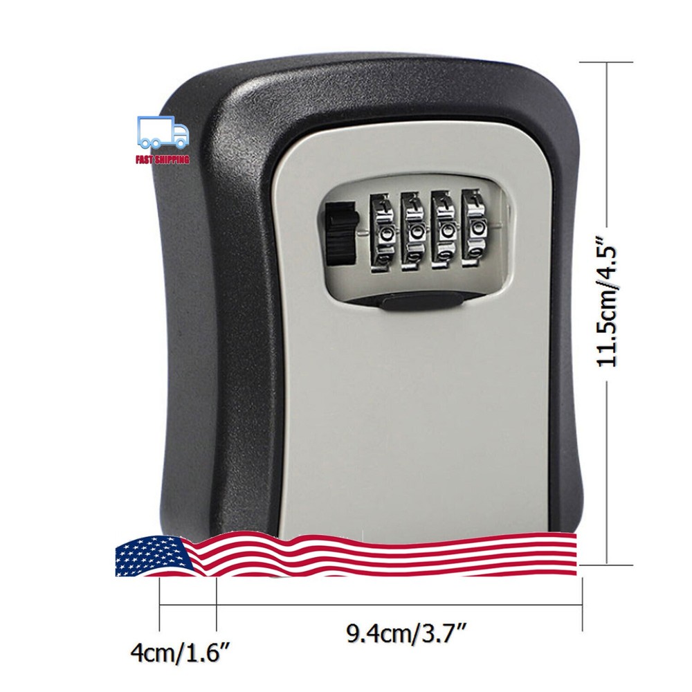 4 Digit Key Safe Lock Box Combination Wall Mount Security Storage Case Organizer