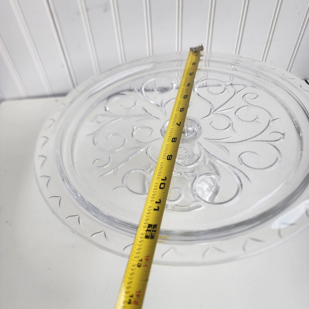 Gorgeous Goods Footed Cake Plate, 11" Clear Crystal Cake Server