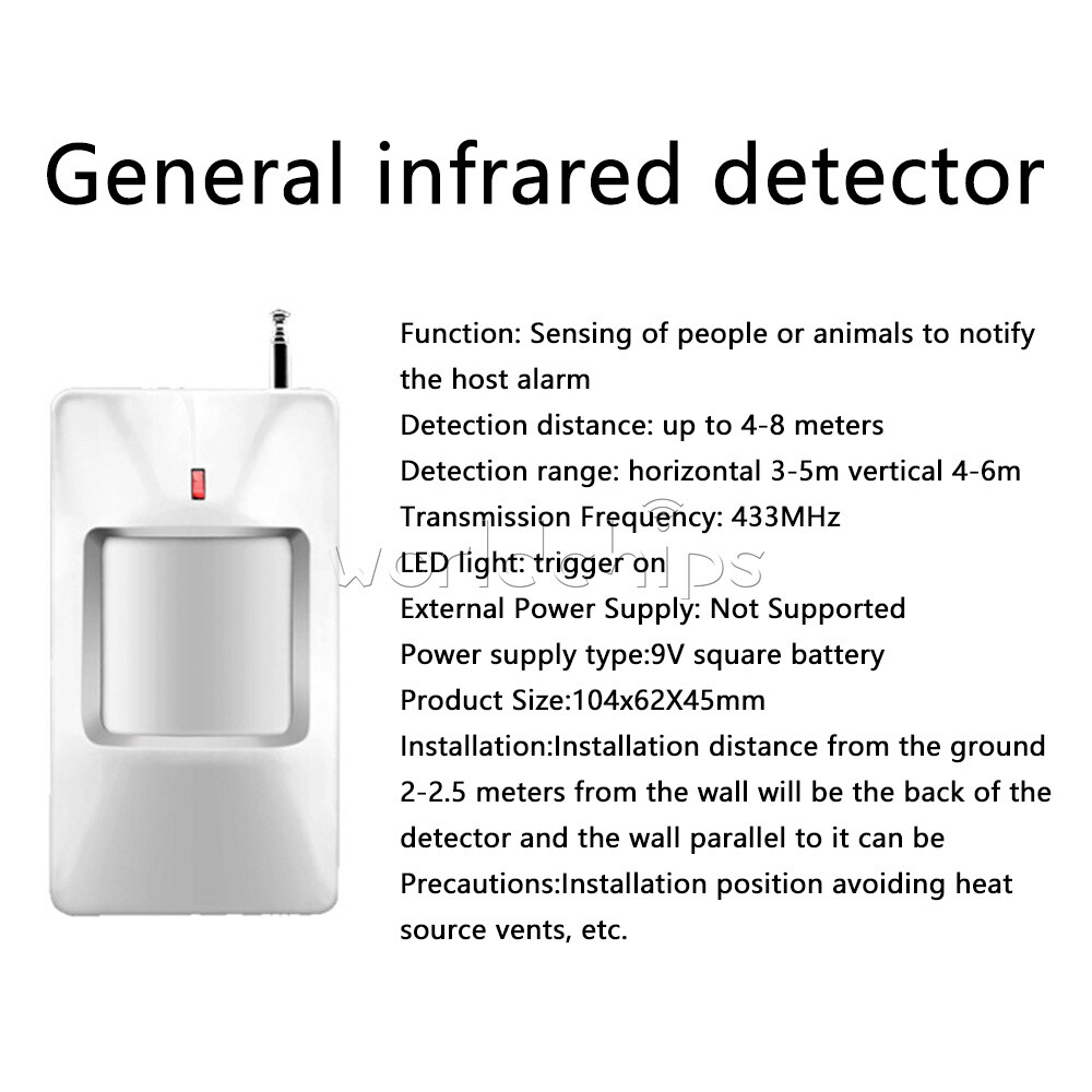 Infrared Human Motion Detection Sensor Wide Angle For Security Alarm System 433