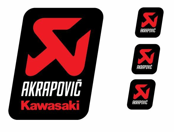 4 Sticker AKRAPOVIC KAW High Temperatures White Red