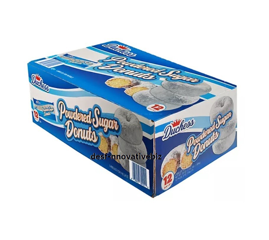 Duchess Mini POWDERED Sugar DONUTS, 3 oz., 12 pk - SHIPS SAME DAY!!!