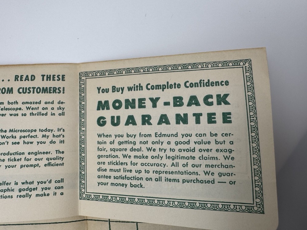 Edmund Scientific Co Order Form Envelope Science Optics Space Math LS 1950s