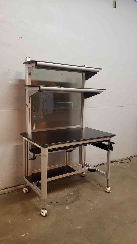 4' Bosch Technical Tiered Rolling Lab Desk Table W/ Light (SKU:14971AA)(14971AA)