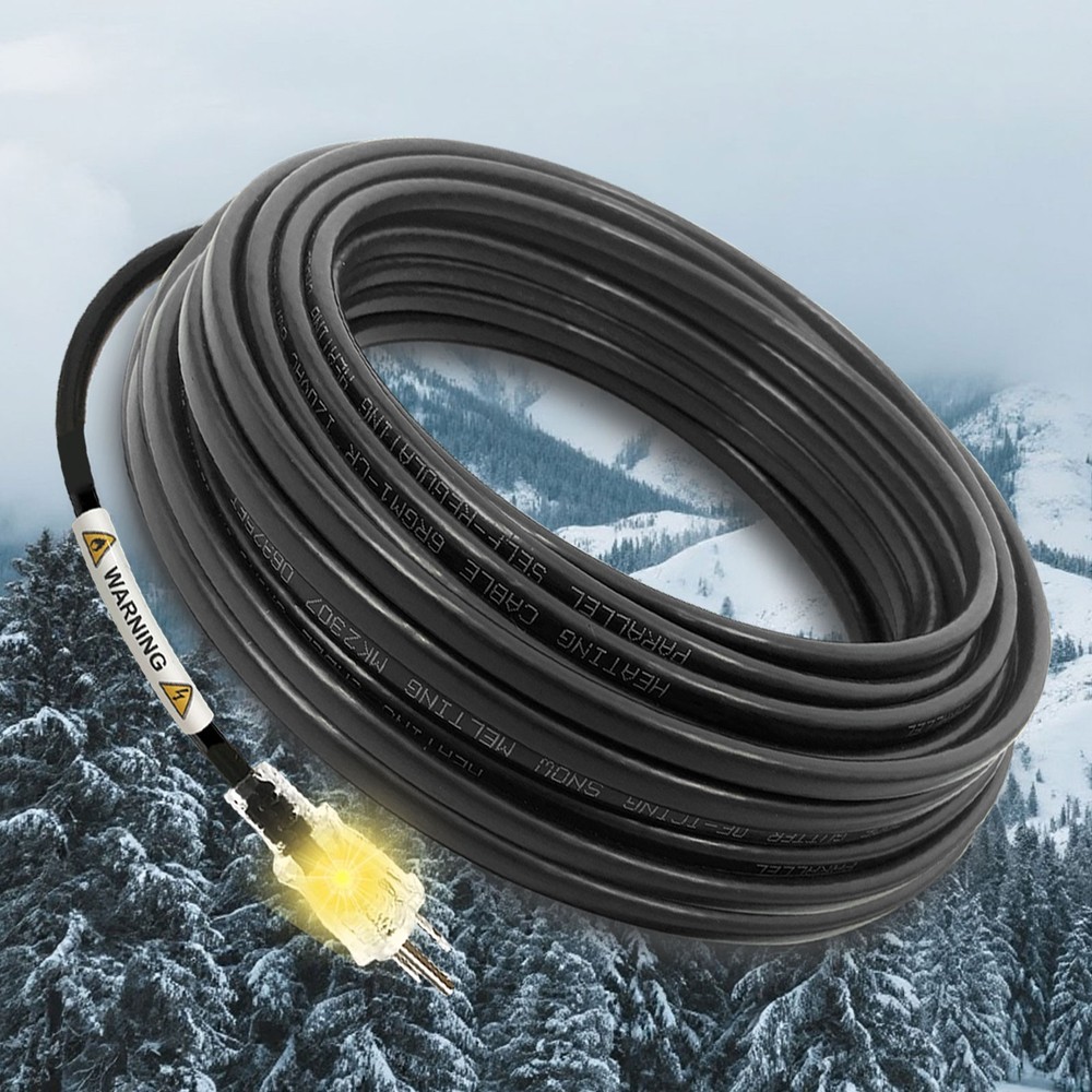 Gutter Freeze Protection Heat Cable - Weatherproof Ice Melt for Winter