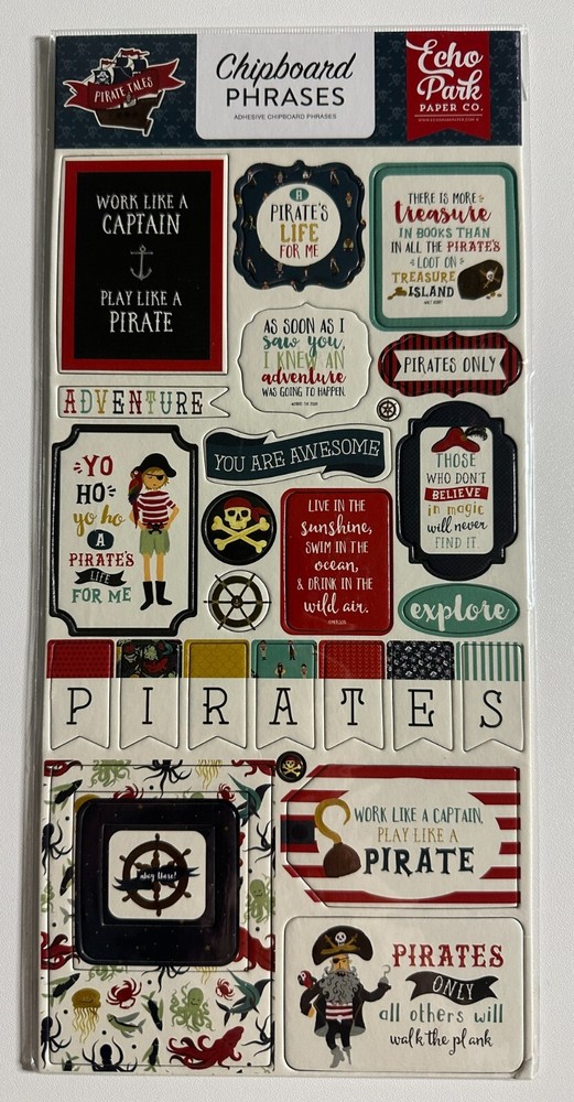 Echo Park 6 x 12 Chipboard Phrases Multiple Variations Available-You Choose