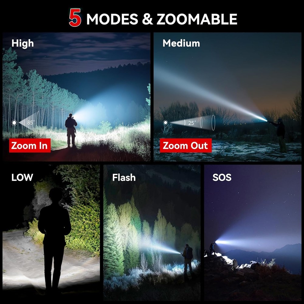 Tactical Flashlight S2000-2 Pack Bright Military Grade LED Flashlights High