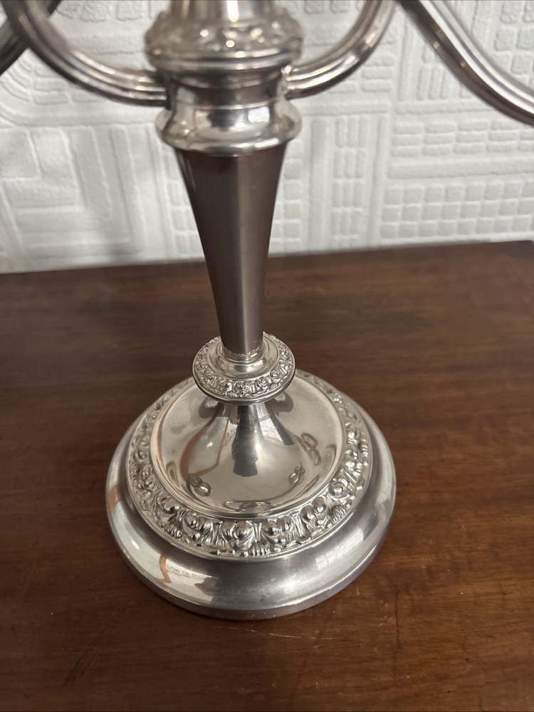 Vintage Silver Plated 29cm 3 Branch Candelabra