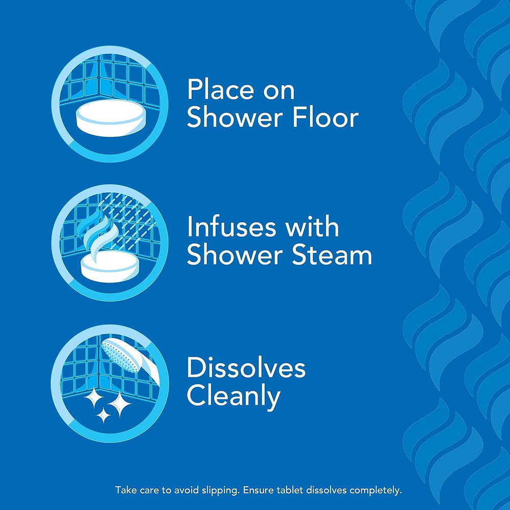 Vicks Vaposhower Plus Eucalyptus & Menthol Shower Steamers, 12 Count